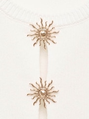 Mango Cream Button Detail Compact Knitted Top - Image 5 of 5