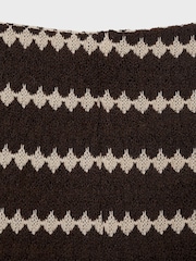 Mango Brown Knitted Wide Leg Stripe Trousers - Image 4 of 4