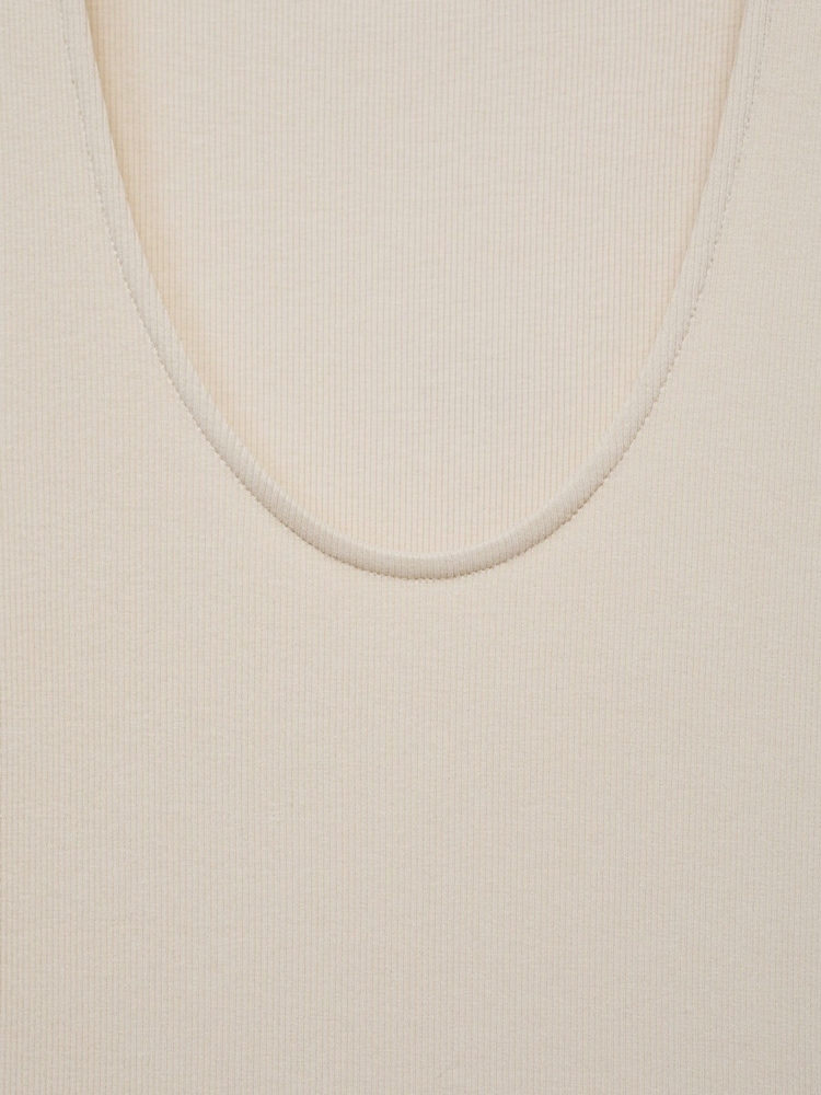 Mango Cream Cream 2 in 1 Mix Jersey Woven Midi Dress - Image 4 of 4 Mango Cream Cream 2 in 1 Mix Jersey Woven Midi Dress - Image 4 of 4