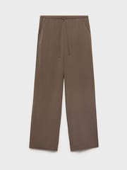Mango Brown Drawstring Waist Wide Leg Trousers - Image 4 of 5