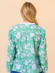 Aspiga Lotus Green/Blue Rosie Block Print Blouse - Image 2 of 3