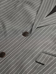 Superdry Grey Pinstripe Boyfriend Blazer - Image 7 of 7