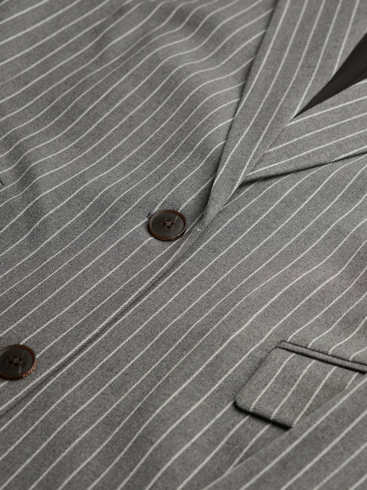 Superdry Grey Pinstripe Boyfriend Blazer - Image 7 of 7 Superdry Grey Pinstripe Boyfriend Blazer - Image 7 of 7