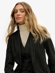 Superdry Charcoal Grey Pinstripe Boyfriend Blazer - Image 4 of 6