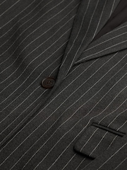 Superdry Charcoal Grey Pinstripe Boyfriend Blazer - Image 6 of 6