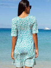 Aspiga Blue Santorini 100% Organic Cotton Kaftan - Image 2 of 3