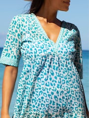Aspiga Blue Santorini 100% Organic Cotton Kaftan - Image 3 of 3