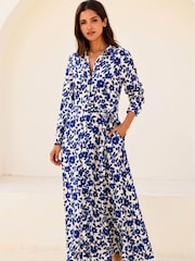 Aspiga Blossom Cream/Navy Eliza Shirt Dress - Image 1 of 4
