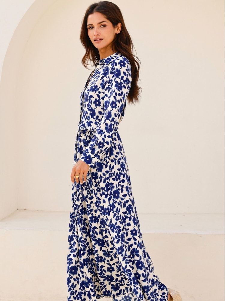 Aspiga Blossom Cream/Navy Eliza Shirt Dress - Image 2 of 4