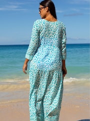 Aspiga Blue Mykonos Maxi 100% Organic Cotton Dress - Image 2 of 4