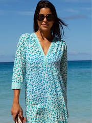 Aspiga Blue Mykonos Maxi 100% Organic Cotton Dress - Image 4 of 4