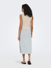 ONLY Natural Crochet Tie Front Waistcoat - Image 3 of 8