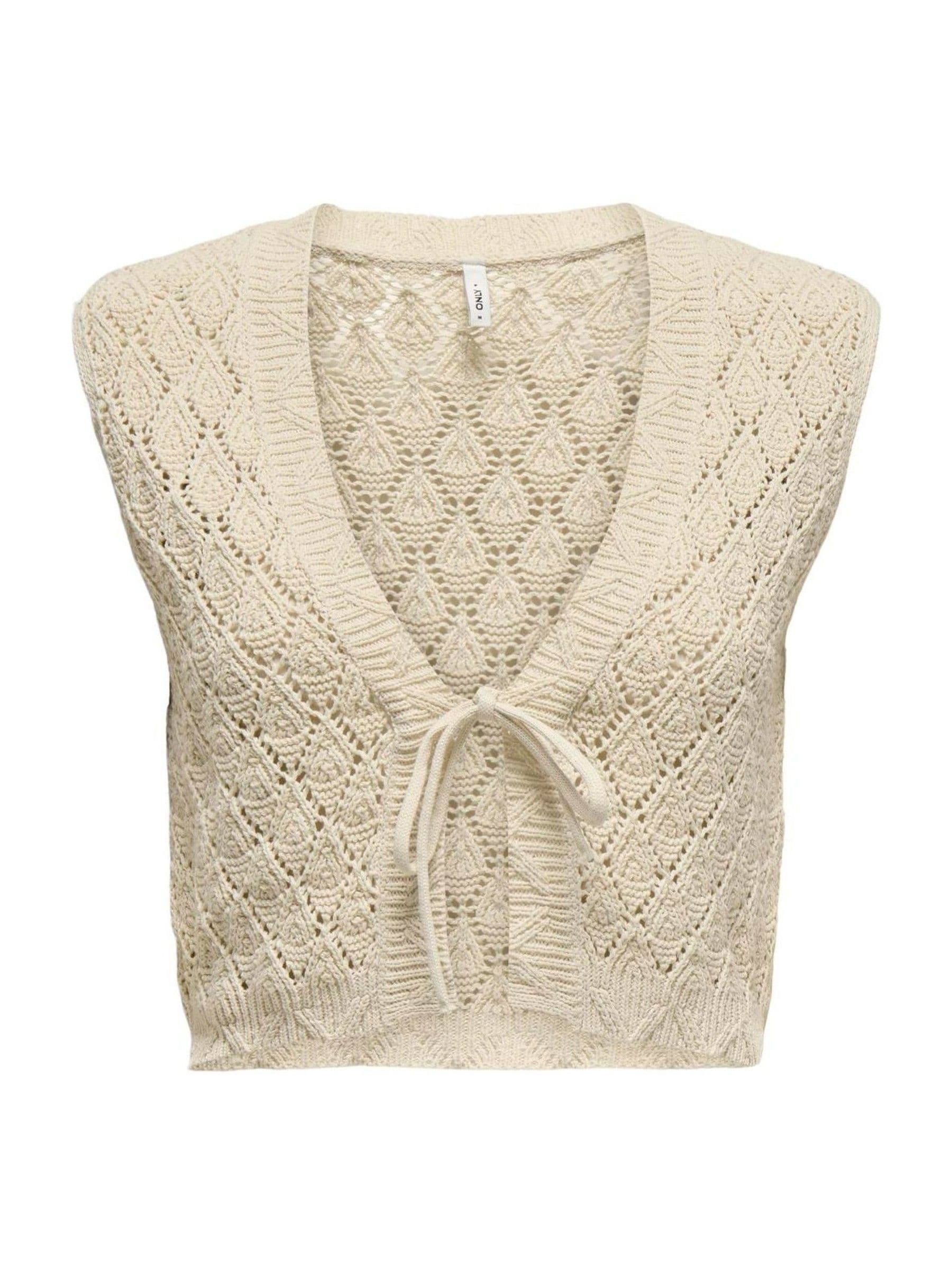 Buy ONLY Natural Crochet Tie Front Waistcoat from the Next UK