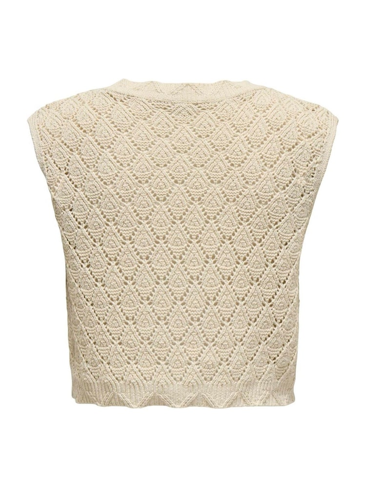ONLY Natural Crochet Tie Front Waistcoat - Image 8 of 8 ONLY Natural Crochet Tie Front Waistcoat - Image 8 of 8