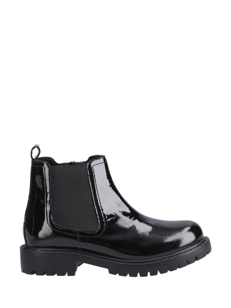 Hush Puppies Junior Ariella Patent Chelsea Black Boots - Image 1 of 4