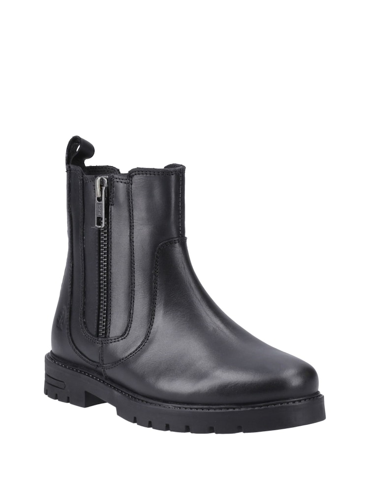 Hush Puppies Liana Zip Senior Black Boots - Image 2 of 4