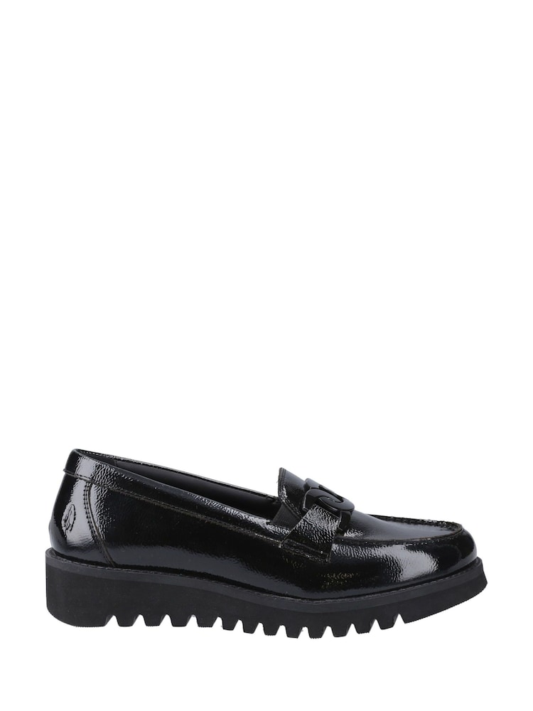 Hush Puppies Francis Patent Black Loafers - Imagen 1 de 3