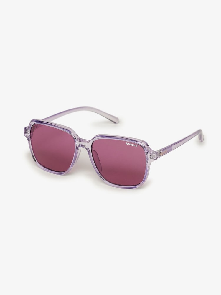 Superdry Purple Oversized Square Sunglasses - Image 1 of 2