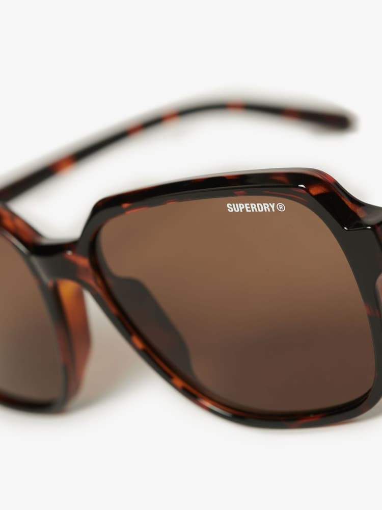 Superdry Brown Oversized Square Sunglasses - Image 2 of 3