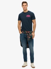 Superdry Blue Vintage Logo Embroidered Relaxed 100% Cotton T-Shirt - Image 2 of 6