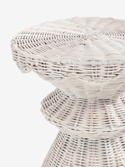 White Rattan Scallop Side Table - Image 2 of 2