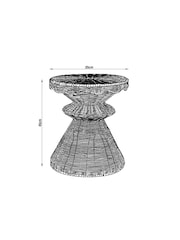 White Rattan Scallop Side Table - Image 3 of 3