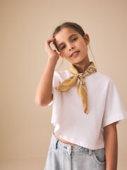 أبيض - Oversized Boxy Heavyweight T-Shirt (3-16yrs) - صورة 2 من 8