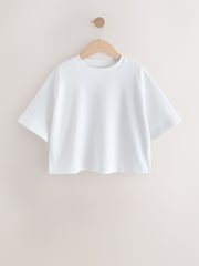 أبيض - Oversized Boxy Heavyweight T-Shirt (3-16yrs) - صورة 4 من 8