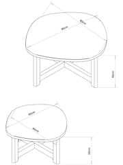 Light Natural Arches Mango Effect Coffee Table Nest - Image 4 of 6