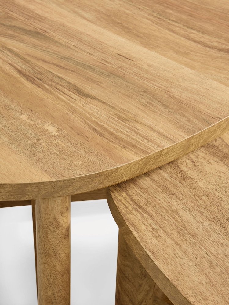 Light Natural Arches Mango Effect Coffee Table Nest - Image 6 of 6