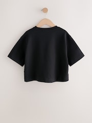 أسود - Oversized Boxy Heavyweight T-Shirt (3-16yrs) - صورة 6 من 9
