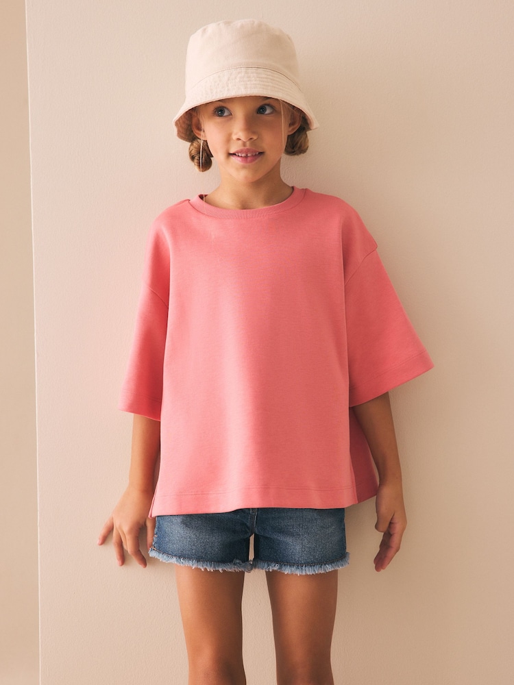 وردي - Oversized Boxy Heavyweight T-Shirt (3-16yrs) - صورة 1 من 8