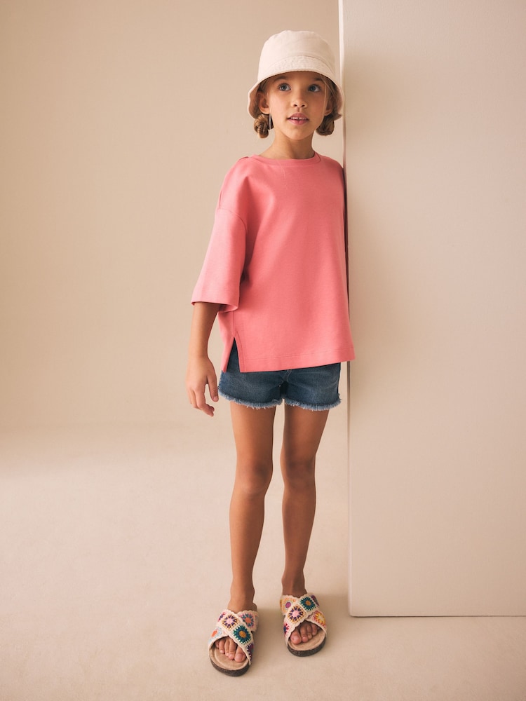 وردي - Oversized Boxy Heavyweight T-Shirt (3-16yrs) - صورة 2 من 8