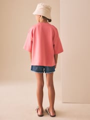 وردي - Oversized Boxy Heavyweight T-Shirt (3-16yrs) - صورة 3 من 8