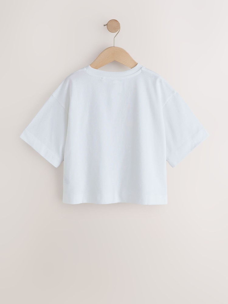White Heart Sequin T-Shirt (3-16yrs) - Image 2 of 4