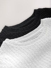 أبيض/أسود - Textured Tops 2 Pack (3-16yrs) - صورة 6 من 6