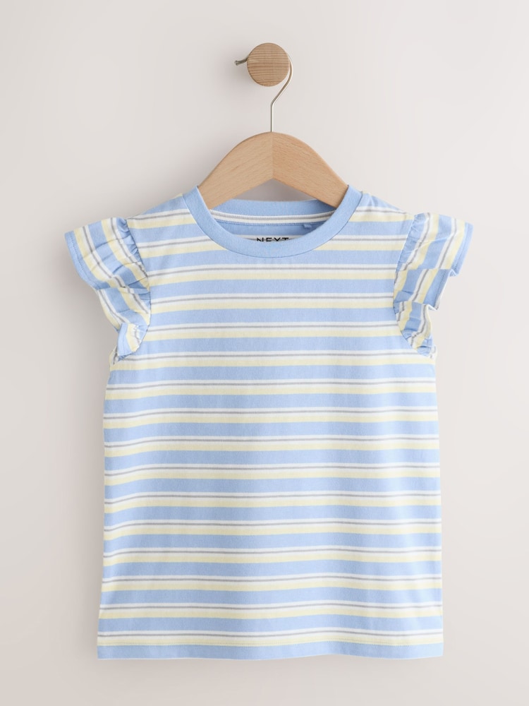 Yellow Ditsy Frill Sleeve T-Shirt 4 Pack (3-16yrs) - Image 2 of 8