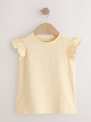 Yellow Ditsy Frill Sleeve T-Shirt 4 Pack (3-16yrs) - Image 3 of 8