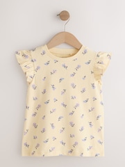 Yellow Ditsy Frill Sleeve T-Shirt 4 Pack (3-16yrs) - Image 5 of 8