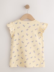 Yellow Ditsy Frill Sleeve T-Shirt 4 Pack (3-16yrs) - Image 6 of 8