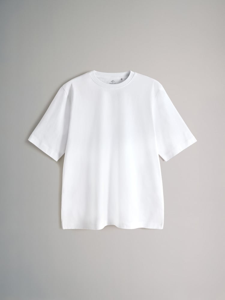 The Set Black/Chocolate Brown/White 3 Pack Heavyweight Longline Boxy T-Shirts - Image 2 of 6