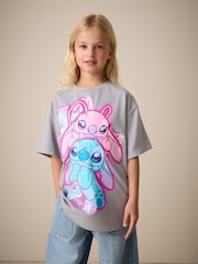Grey Lilo & Stitch Oversized Graphic T-Shirt (3-16yrs) - Image 1 of 3