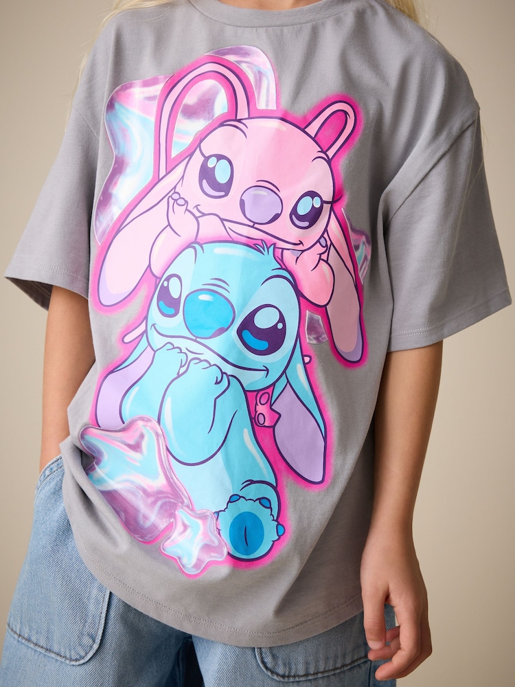 Grey Lilo & Stitch Oversized Graphic T-Shirt (3-16yrs) - Image 3 of 3 Grey Lilo & Stitch Oversized Graphic T-Shirt (3-16yrs) - Image 3 of 3