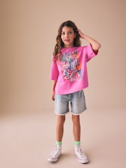 Grădina Roz - Oversized Boxy Graphic T-Shirt (3-16yrs) - Imaginea 2 din 7