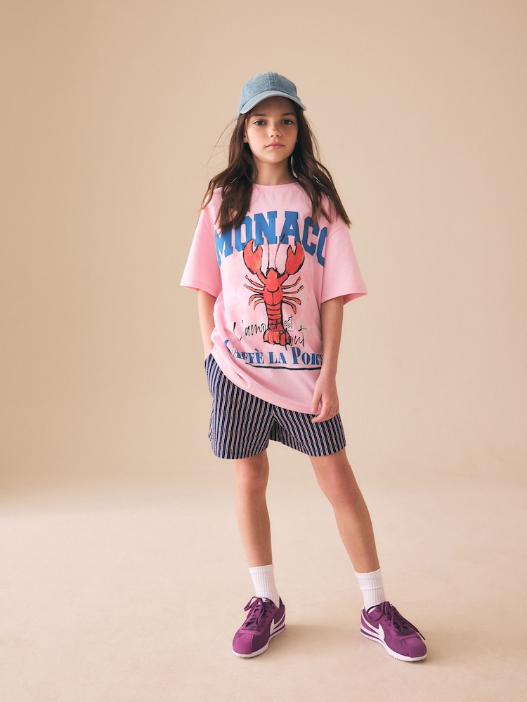 Pink Lobster - 超大版型印花 T 裇(3-16 歲) - 圖片 2/8 Pink Lobster - 超大版型印花 T 裇(3-16 歲) - 圖片 2/8