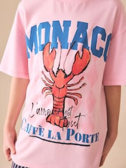 Pink Lobster - 超大版型印花 T 裇（3-16 歲） - 圖片 4/8