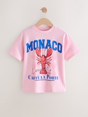 Pink Lobster - 超大版型印花 T 裇（3-16 歲） - 圖片 5/8