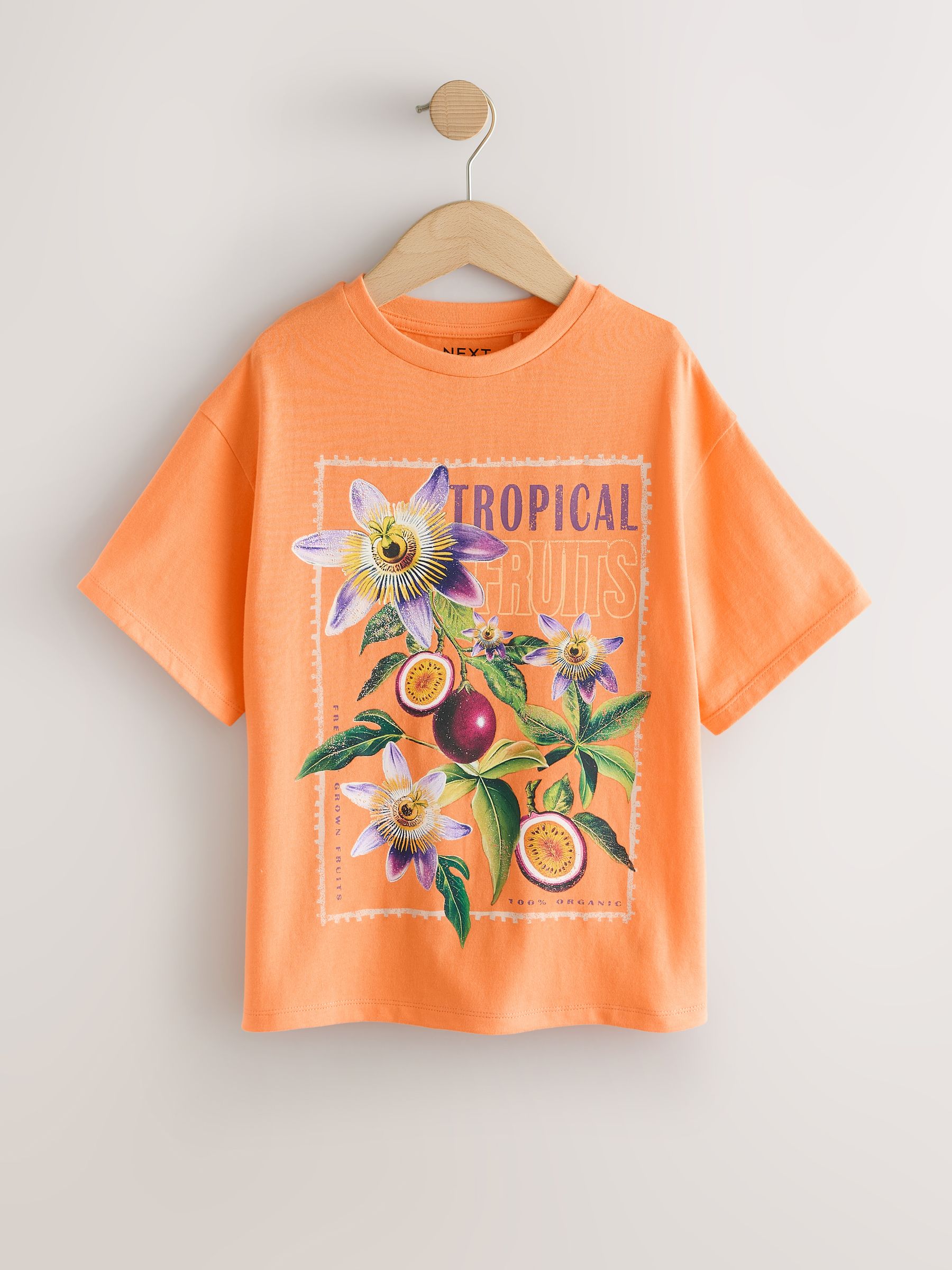 Buy Orange Flower Oversized Graphic Print T-Shirt (3-16yrs) from