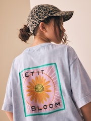 Washed Purple Oversized Graphic Print T-Shirt (3-16yrs) - Image 3 of 4