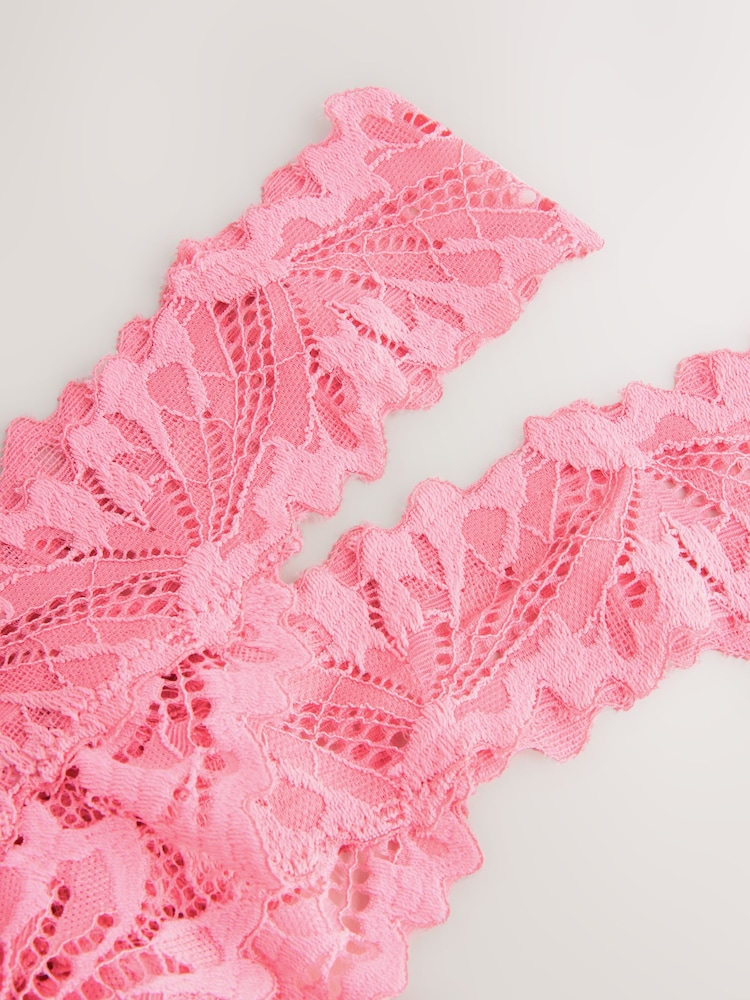 Pink Thong Ultimate Comfort Lace Knickers 2 Pack - Image 9 of 9
